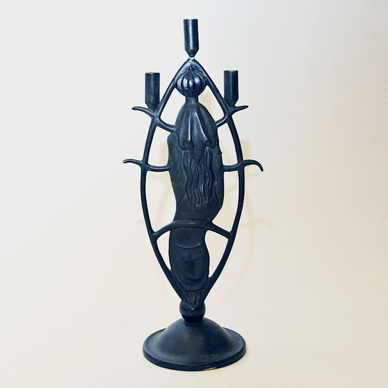 Image 1 of Vintage bronze candlestick by Oscar Antonsson for Ystad metall, Sweden 1930