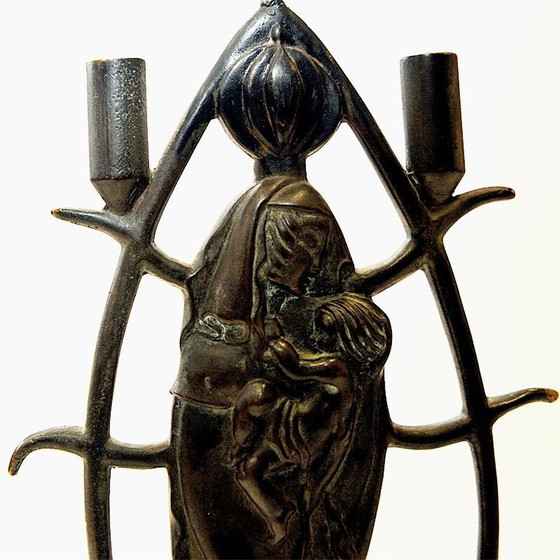 Image 1 of Vintage bronze candlestick by Oscar Antonsson for Ystad metall, Sweden 1930