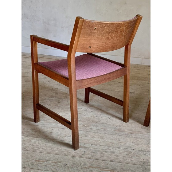 Image 1 of Pair of vintage armchairs in oiled solid oak and fabric by Borge Mogensen for Søborg Møbelfabrik, Denmark