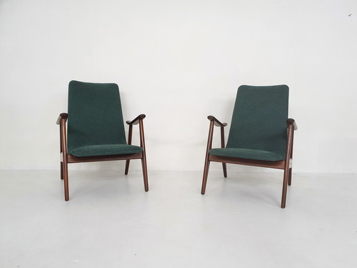 Set of two Louis van Teeffelen for Webe lounge chairs, The Netherlands 1960's