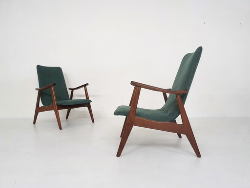 Set of two Louis van Teeffelen for Webe lounge chairs, The Netherlands 1960's