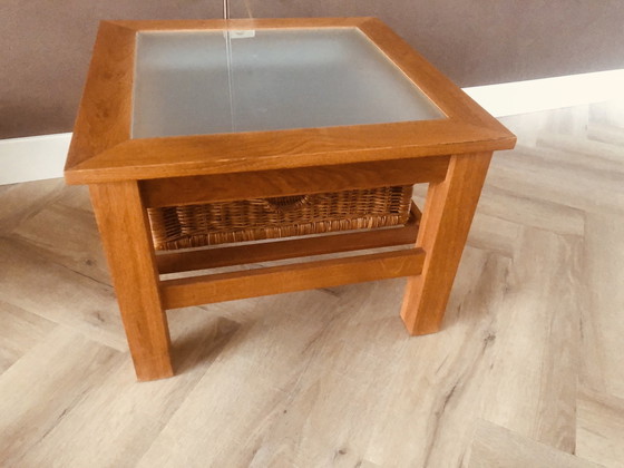 Image 1 of Side Table Solid Oak Handmade " Natural Living"