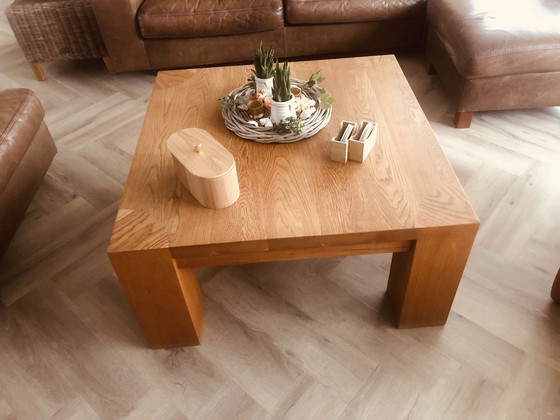 Image 1 of Side Table Solid Oak Handmade " Natural Living"