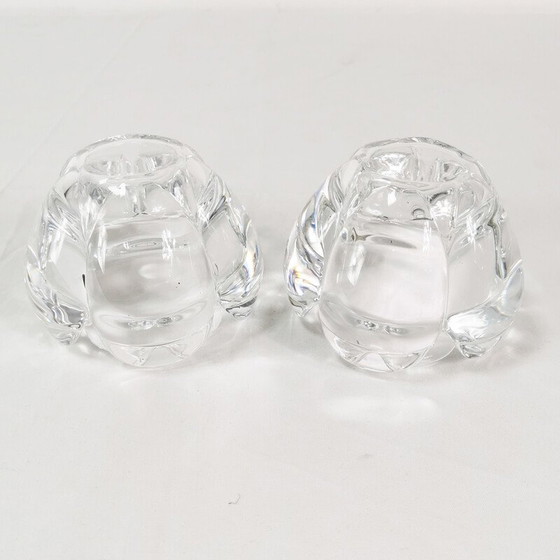 Image 1 of Pair of vintage crystal glass candlesticks, for Royal Copenhagen, Denmark 1980