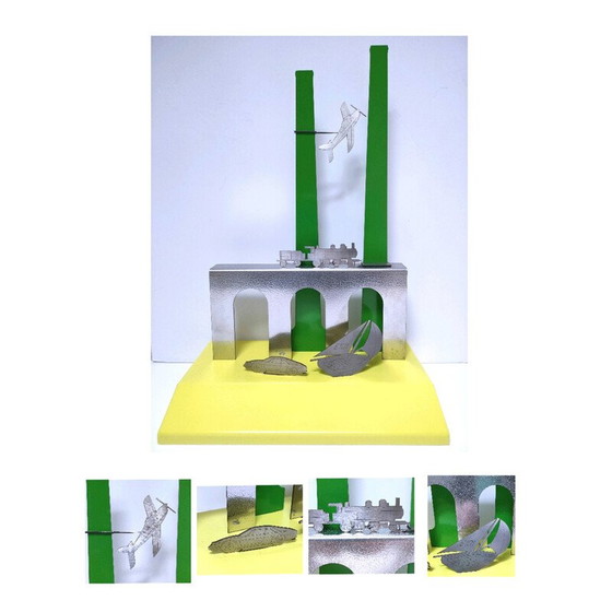 Image 1 of Vintage metal wall decoration from a model-making store, 1990