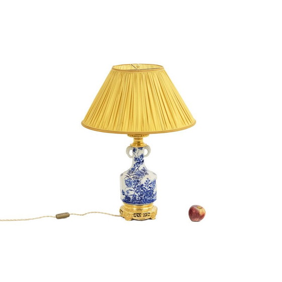 Image 1 of Vintage Japanese porcelain and gilt bronze lamp, 1880