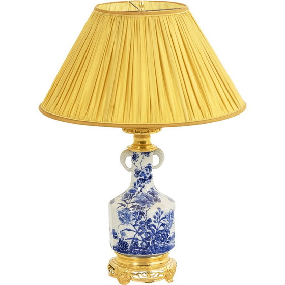 Image 1 of Vintage Japanese porcelain and gilt bronze lamp, 1880