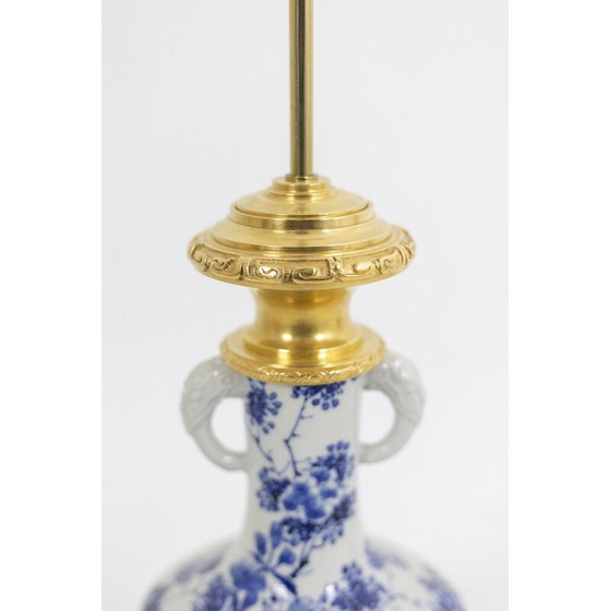 Image 1 of Vintage Japanese porcelain and gilt bronze lamp, 1880
