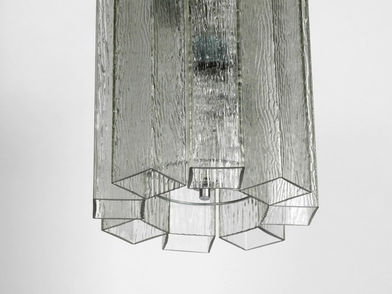 Image 1 of XXL glass pendant lamp by Doria | Mid Century Modern  | brutalist design