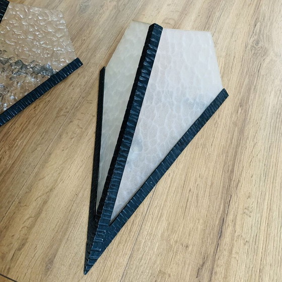 Image 1 of Pair of vintage Art Deco wall lamp in opalescent glass