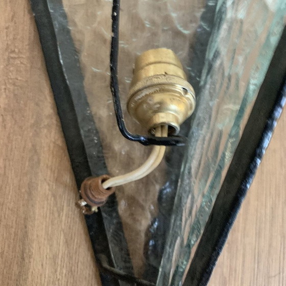 Image 1 of Pair of vintage Art Deco wall lamp in opalescent glass