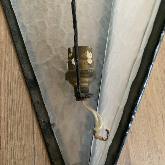 Image 1 of Pair of vintage Art Deco wall lamp in opalescent glass