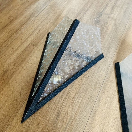 Image 1 of Pair of vintage Art Deco wall lamp in opalescent glass