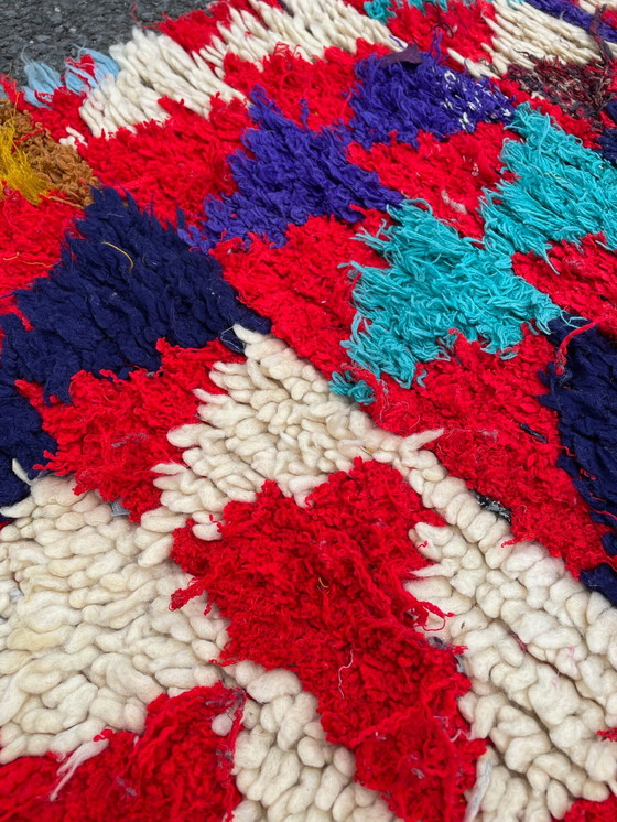 Image 1 of Tapis marocain en coton berbère rouge Boho