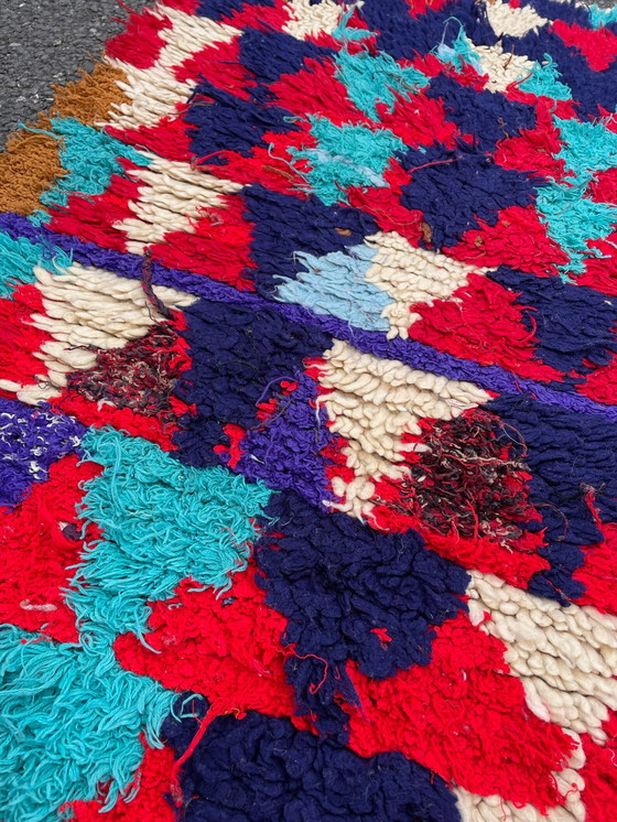 Image 1 of Tapis marocain en coton berbère rouge Boho