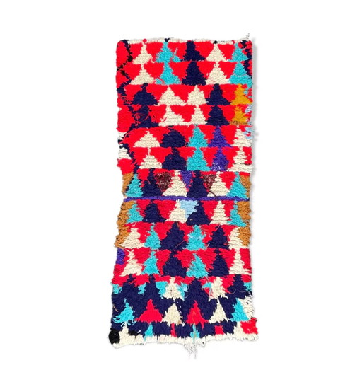 Tapis marocain en coton berbère rouge Boho