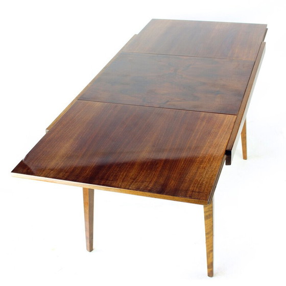 Image 1 of Vintage extendable dining table in walnut by Tatra, Czechoslovakia 1960s