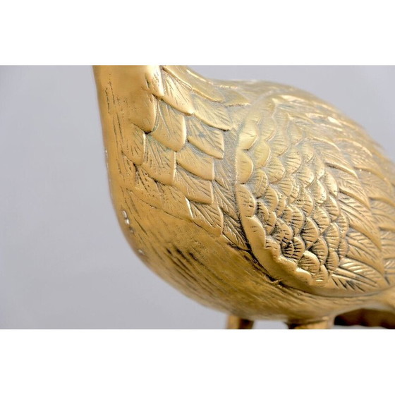 Image 1 of Vintage brass crane bird sculpture, 1960