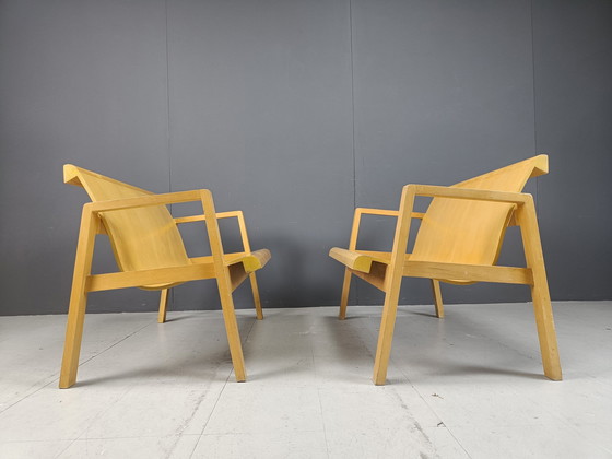 Image 1 of Mid Century Plywood Benches In The Manner Of Alvar Aalto, 1960 - Set Of 2