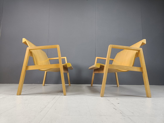 Image 1 of Mid Century Plywood Benches In The Manner Of Alvar Aalto, 1960 - Set Of 2