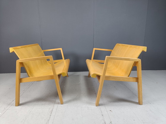 Image 1 of Mid Century Plywood Benches In The Manner Of Alvar Aalto, 1960 - Set Of 2