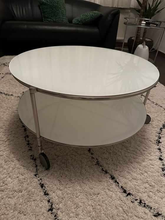 Image 1 of Ehlen Johansson Coffee Table With 2 Milky Glass Tops