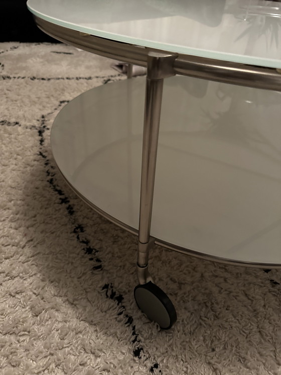 Image 1 of Ehlen Johansson Coffee Table With 2 Milky Glass Tops