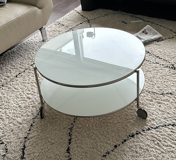 Image 1 of Ehlen Johansson Coffee Table With 2 Milky Glass Tops