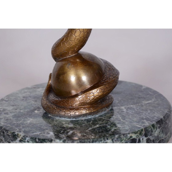 Image 1 of Vintage Art Deco marble and bronze table lamp, Czechoslovakia 1920