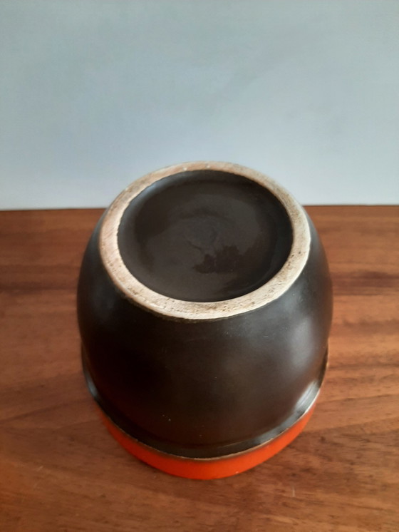 Image 1 of Vaso da fiori vintage arancione marrone Germania 