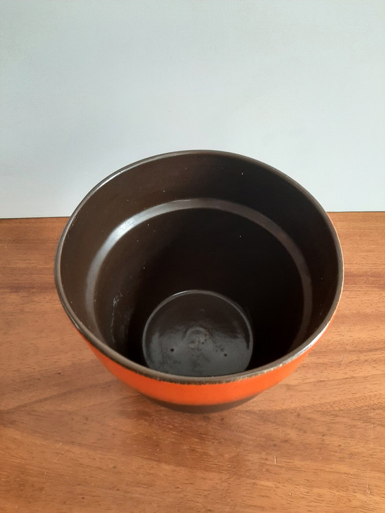 Image 1 of Vaso da fiori vintage arancione marrone Germania 