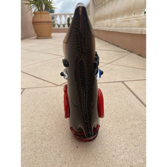 Image 1 of Vaso scultoreo vintage in vetro di Murano, 2000