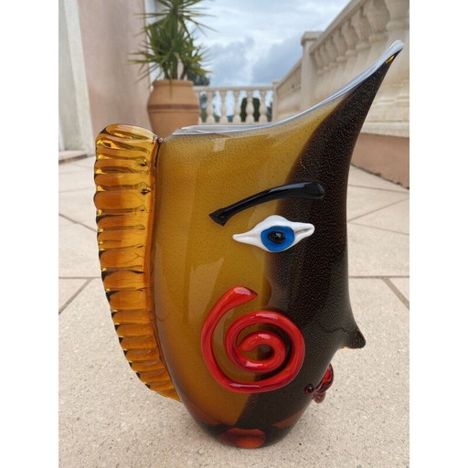 Vintage Murano glass sculptural vase, 2000