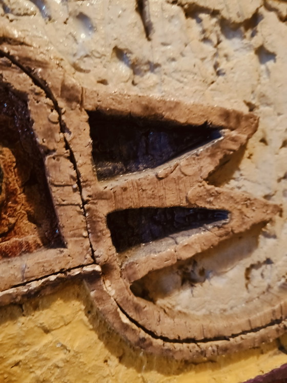 Image 1 of Scultura da parete in ceramica a forma di uccello 