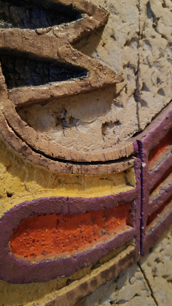 Image 1 of Scultura da parete in ceramica a forma di uccello 