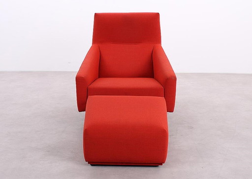 Sancal Soul armchair + footstool red