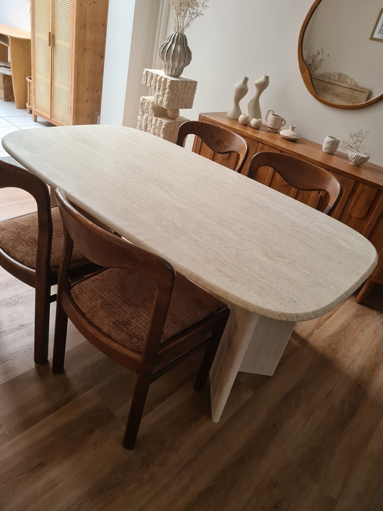 Image 1 of Traventine dining table