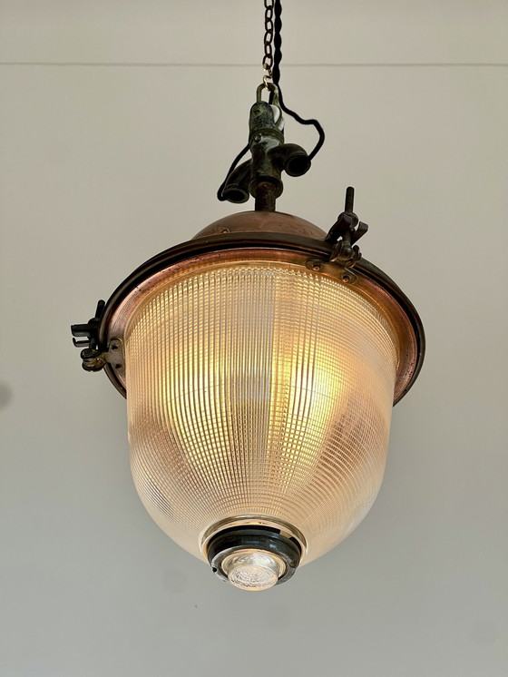 Image 1 of 1930 Holophane Pendant Street Lamp