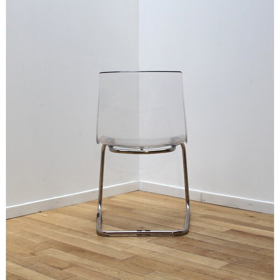 Image 1 of Vintage Tobias dining chair in chrome metal and plastic for Ikea
