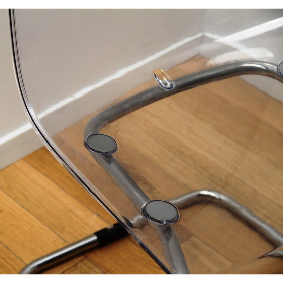 Image 1 of Vintage Tobias dining chair in chrome metal and plastic for Ikea