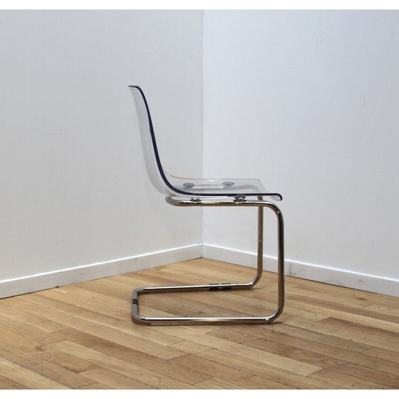 Image 1 of Vintage Tobias dining chair in chrome metal and plastic for Ikea