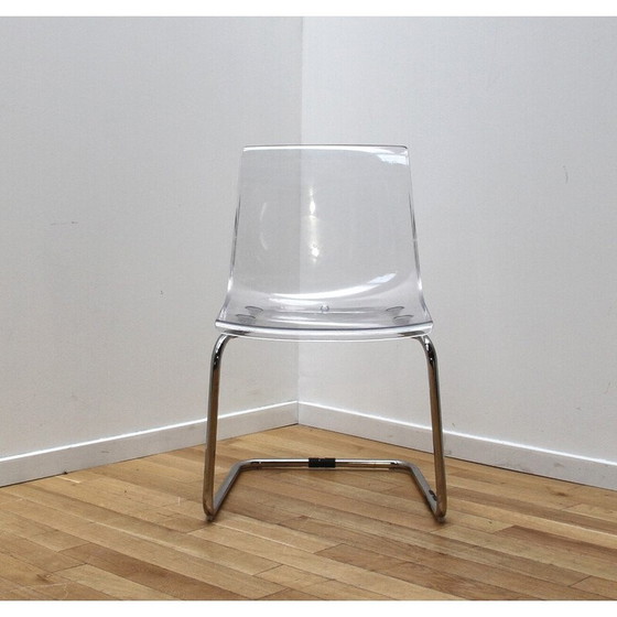 Image 1 of Vintage Tobias dining chair in chrome metal and plastic for Ikea