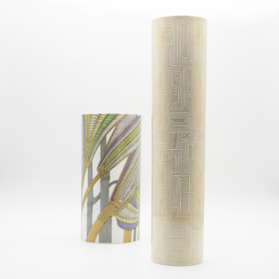 Image 1 of Alain Le Foll & Cuno Fischer × Rosenthal Studio-Line Porcelain Vase Duo Gold Mcm