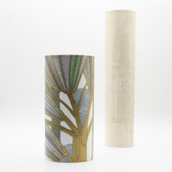 Image 1 of Alain Le Foll & Cuno Fischer × Rosenthal Studio-Line Porcelain Vase Duo Gold Mcm