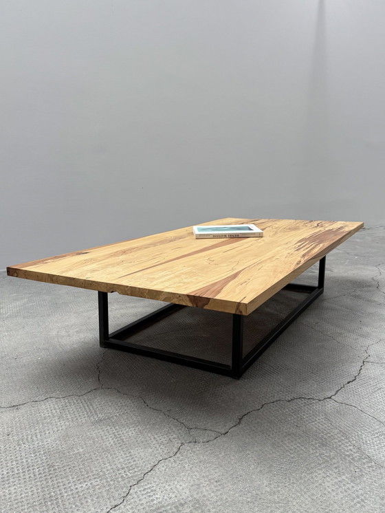 Image 1 of Coffee table Japanese design pear wood steel black solid 156Cm