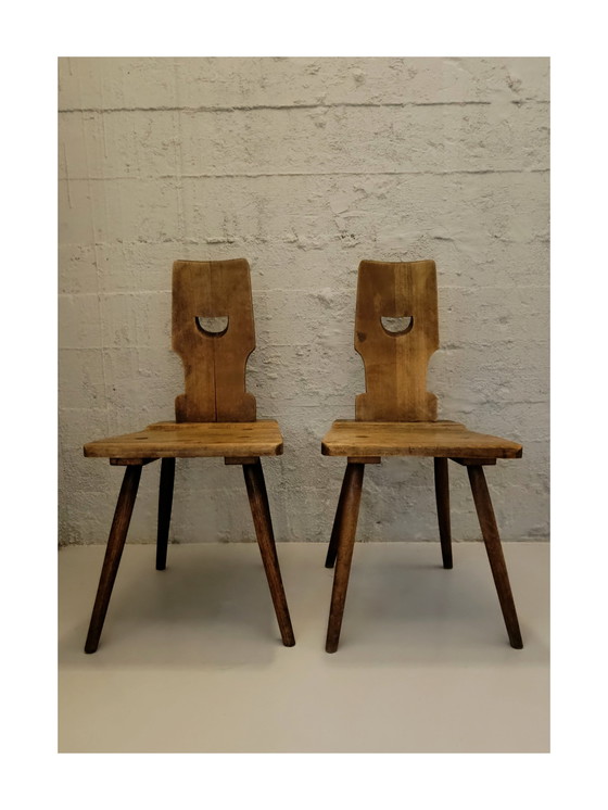 Image 1 of Set of Vintage 1960'S Belgian Brutalist Cafe Chairs