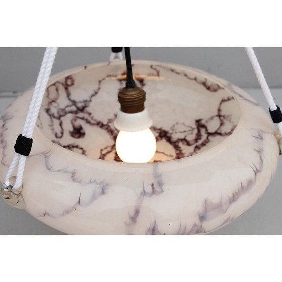 Image 1 of Vintage marbled glass pendant lamp, 1900