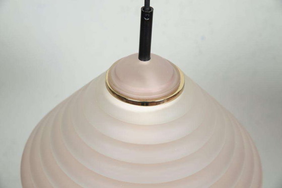 Image 1 of Minimalist glass pendant lamp pyramid ribs