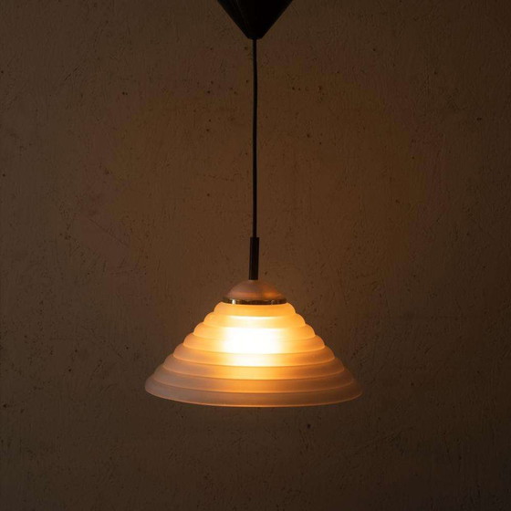 Image 1 of Minimalist glass pendant lamp pyramid ribs