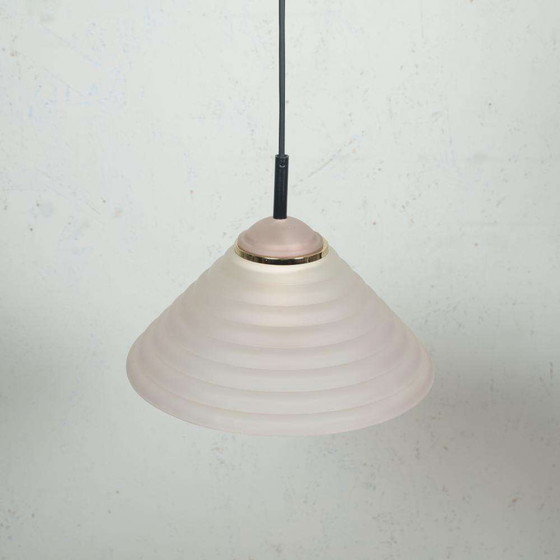 Image 1 of Minimalist glass pendant lamp pyramid ribs